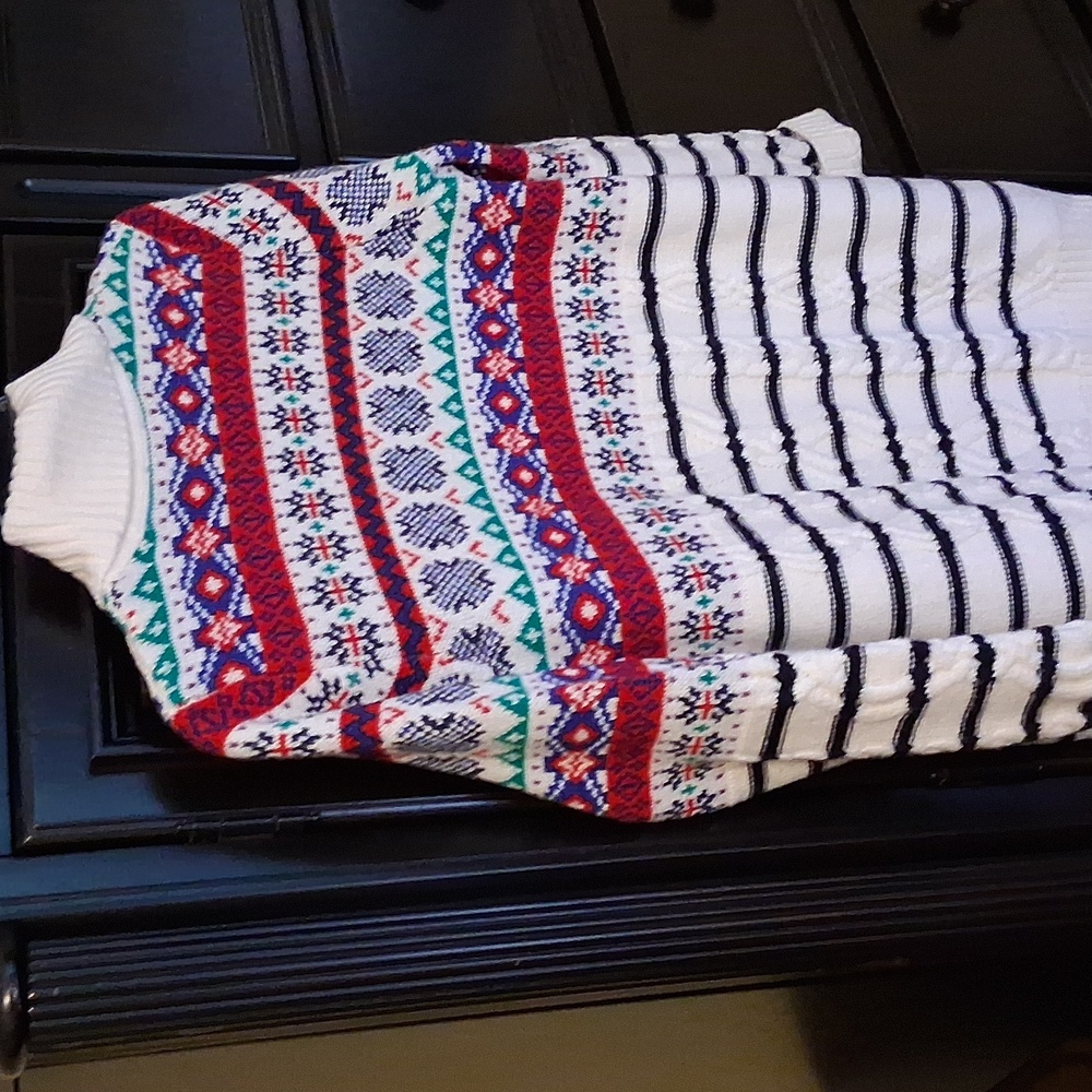 Talbots Large Petite Winter Patterned Cardigan Sw… - image 3